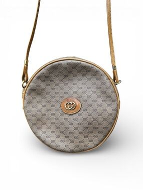 Vintage Gucci GG Supreme Round Crossbody | 90s Gucci Circle Bag | Made in Italy